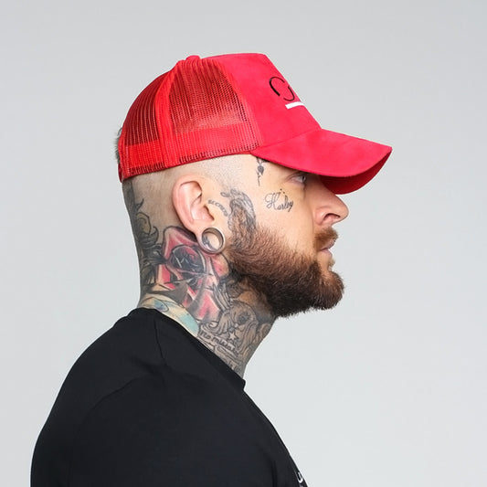 ONEclub Red Suede Trucker Cap
