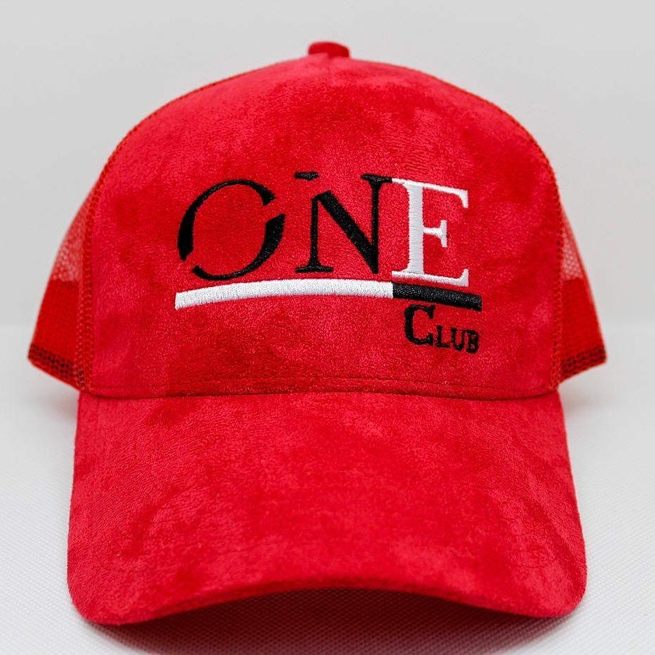 ONEclub Red Suede Trucker Cap