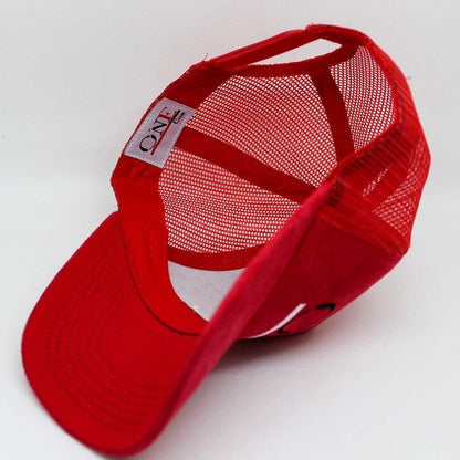 ONEclub Red Suede Trucker Cap
