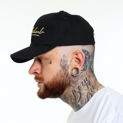 Gold Signature Black Baseball Cap