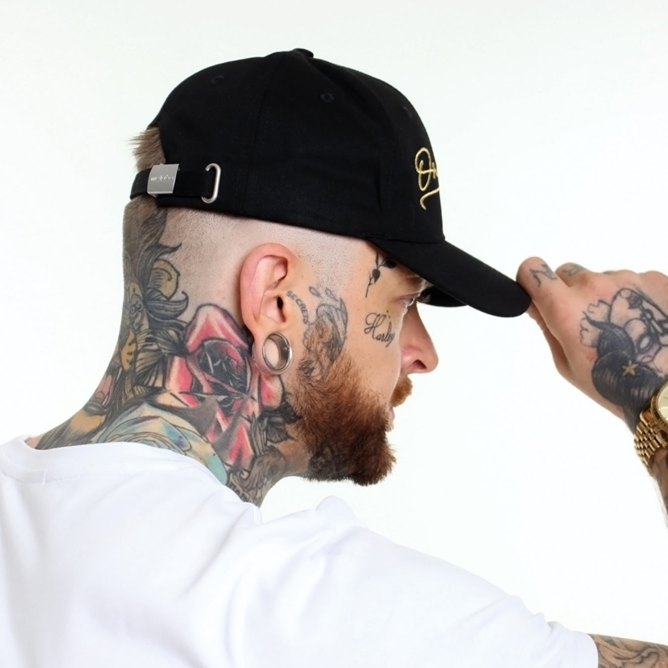 Gold Signature Black Baseball Cap