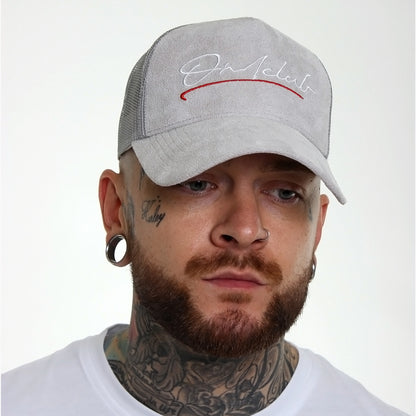 Original Signature Grey Suede Trucker Cap