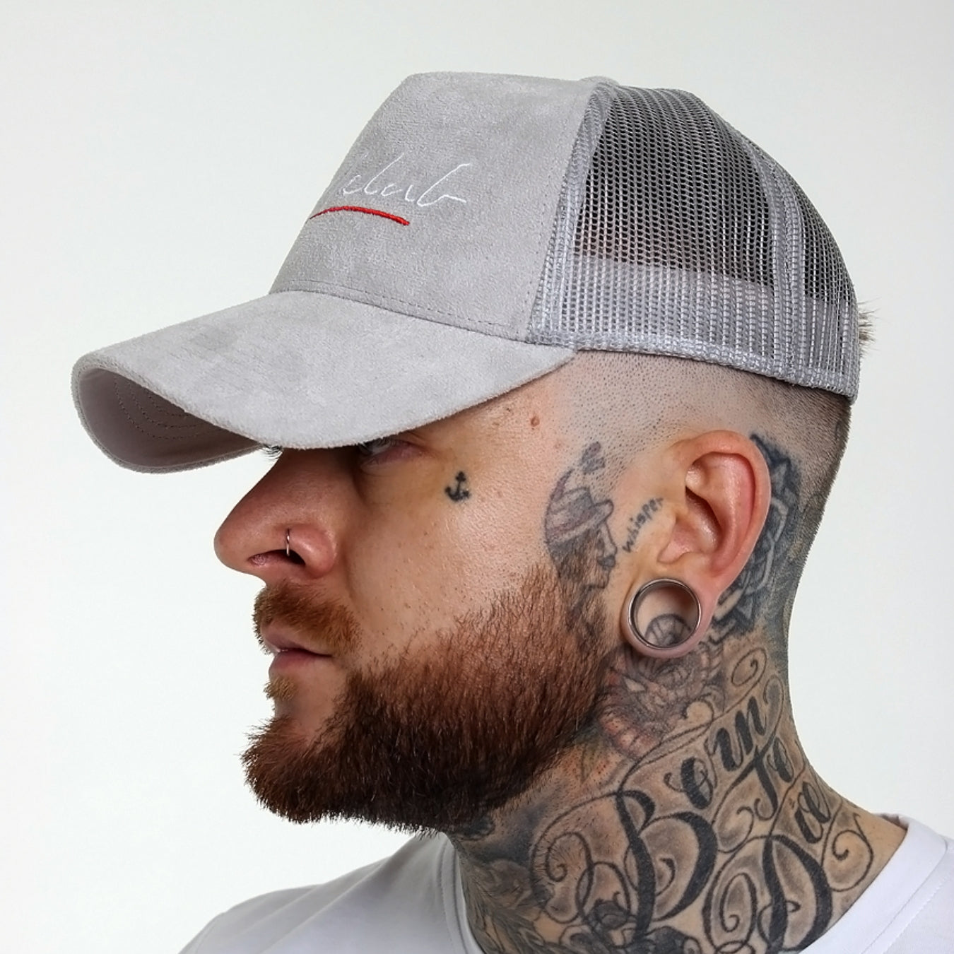 Original Signature Grey Suede Trucker Cap