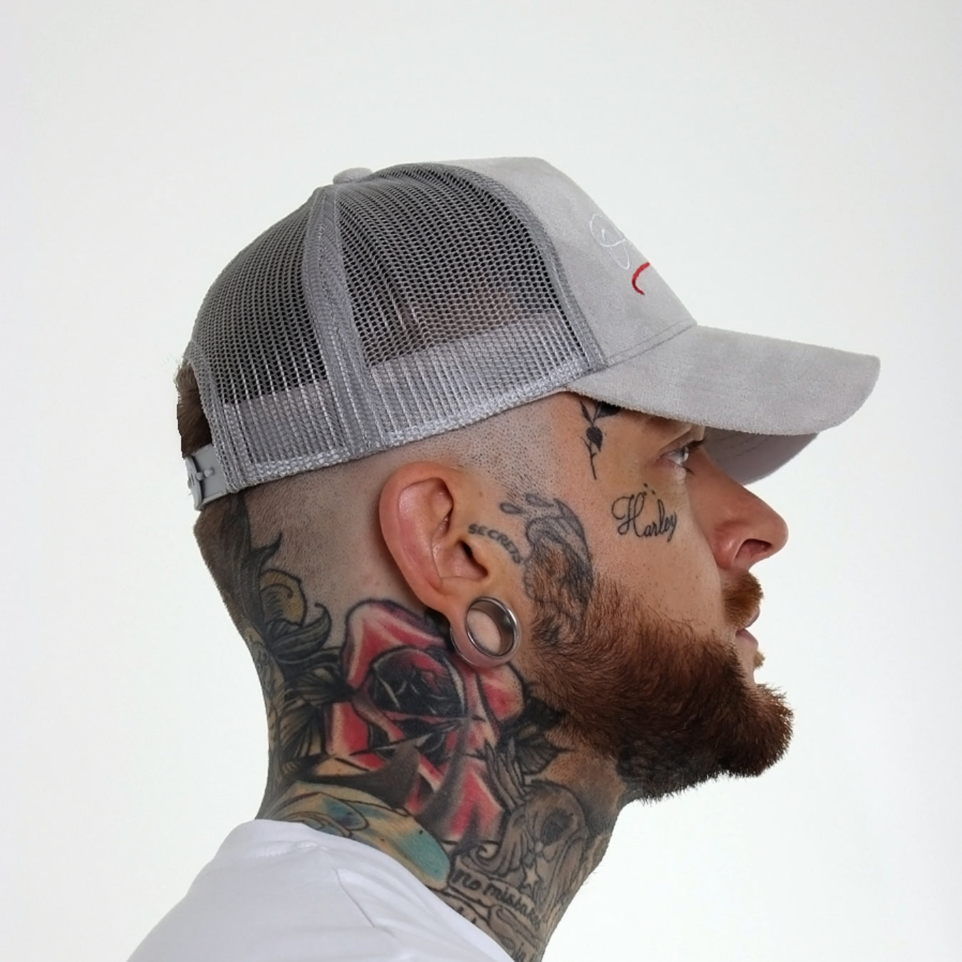 Original Signature Grey Suede Trucker Cap