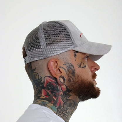 Original Signature Grey Suede Trucker Cap