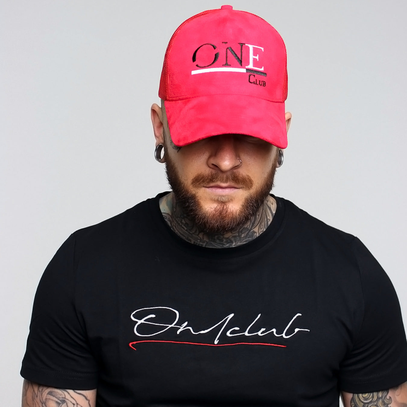 ONEclub Red Suede Trucker Cap