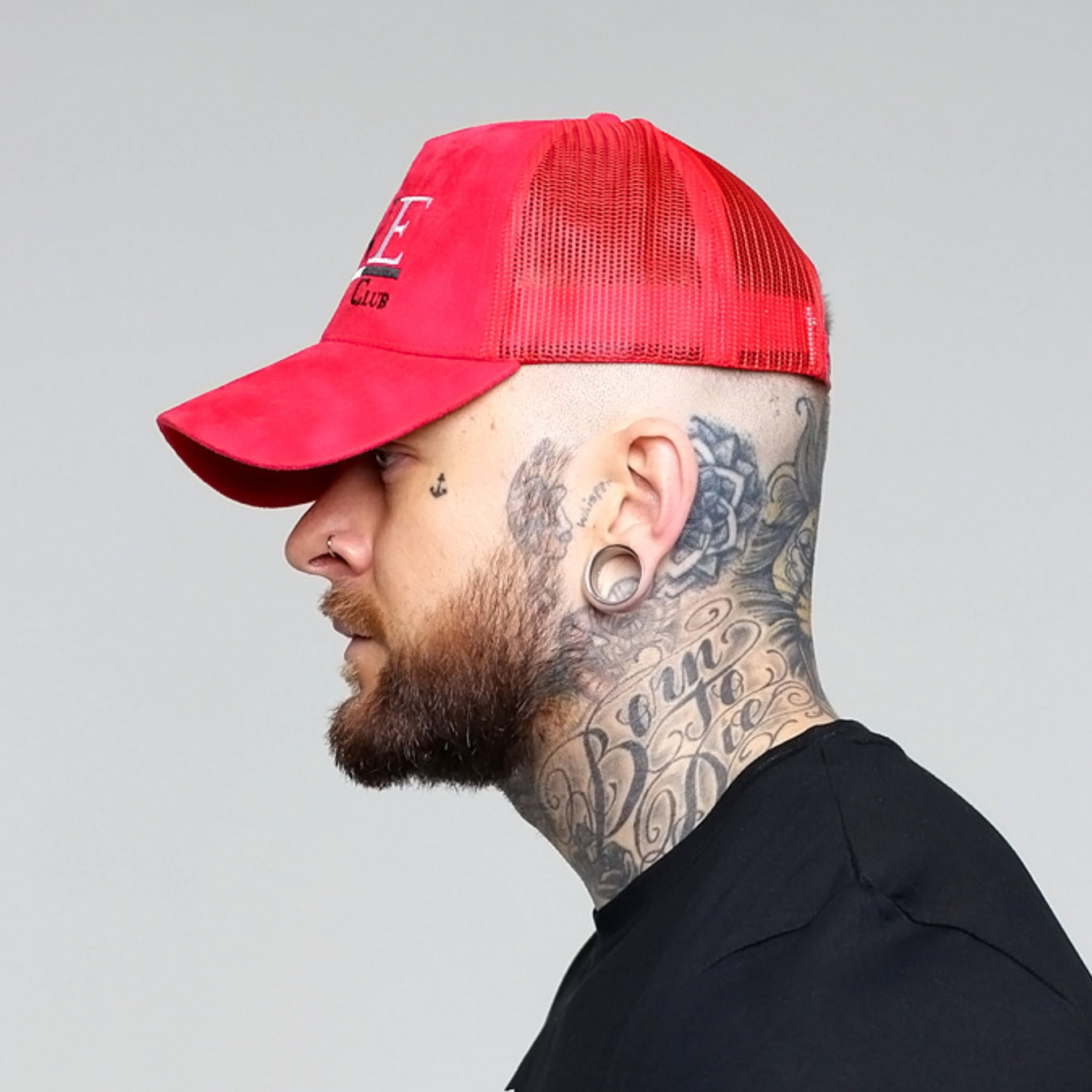 ONEclub Red Suede Trucker Cap