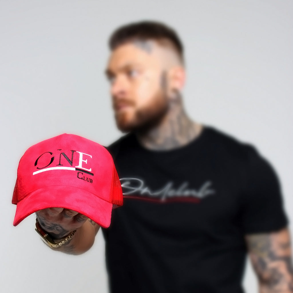 ONEclub Red Suede Trucker Cap