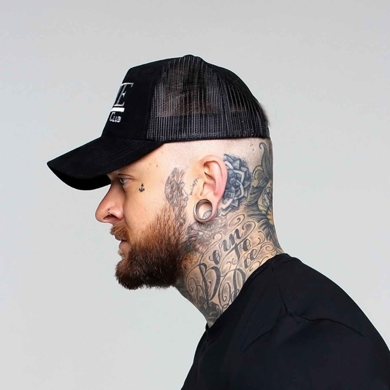 ONEclub Black Suede Trucker Cap