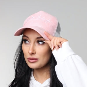 Pink Suede Trucker Cap