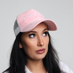 Pink Suede Trucker Cap